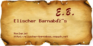 Elischer Barnabás névjegykártya